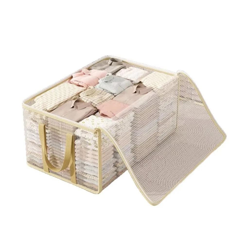 Transparent PVC Clothes Storage Bag Dust-proof Large Capacity Clothes Quilt Storage Bag with Handles Moisture-Proof