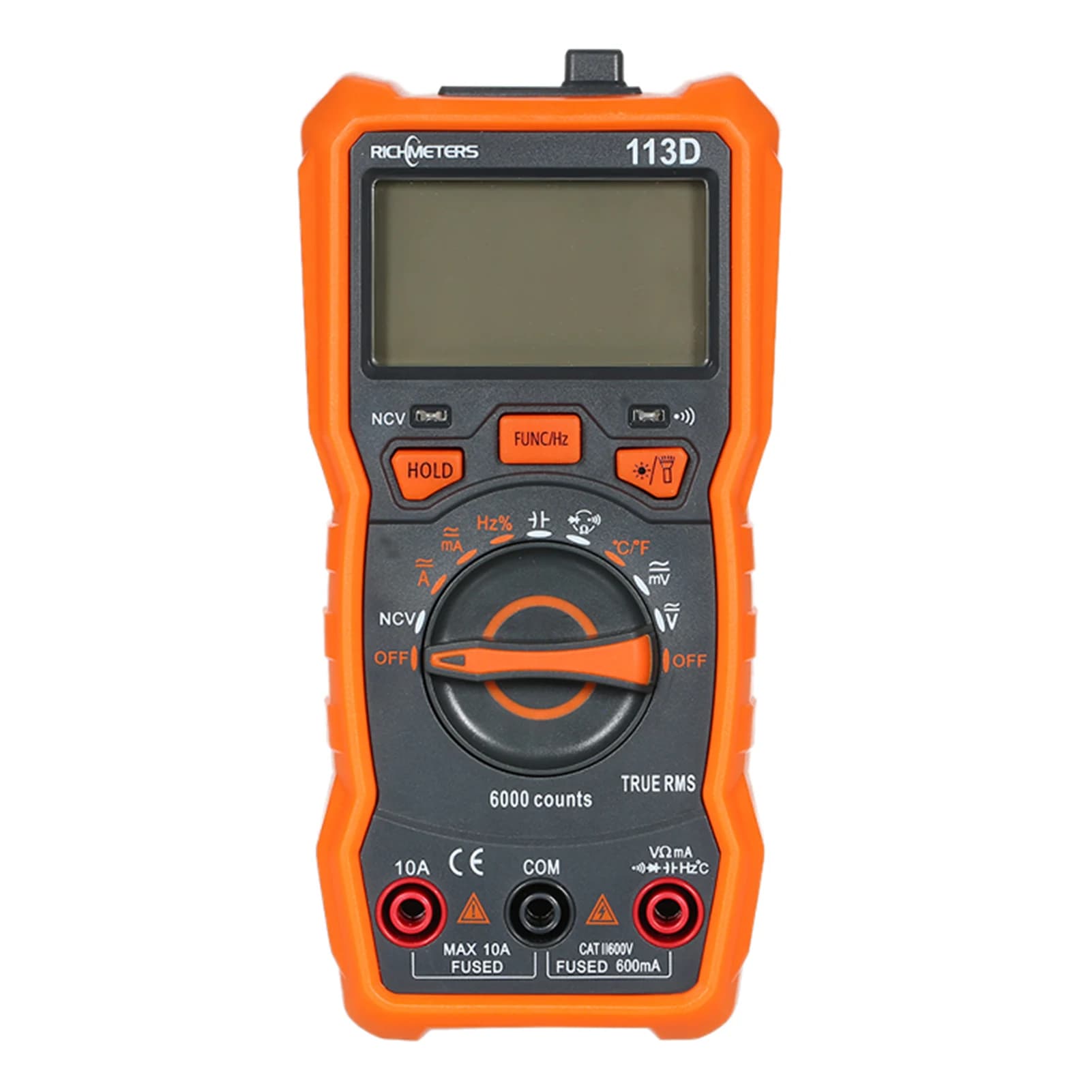 Multimetro digitale RM113A/D 2000/6000 conteggi Misuratore di tensione e temperatura NCV con luce flash ad aspirazione magnetica