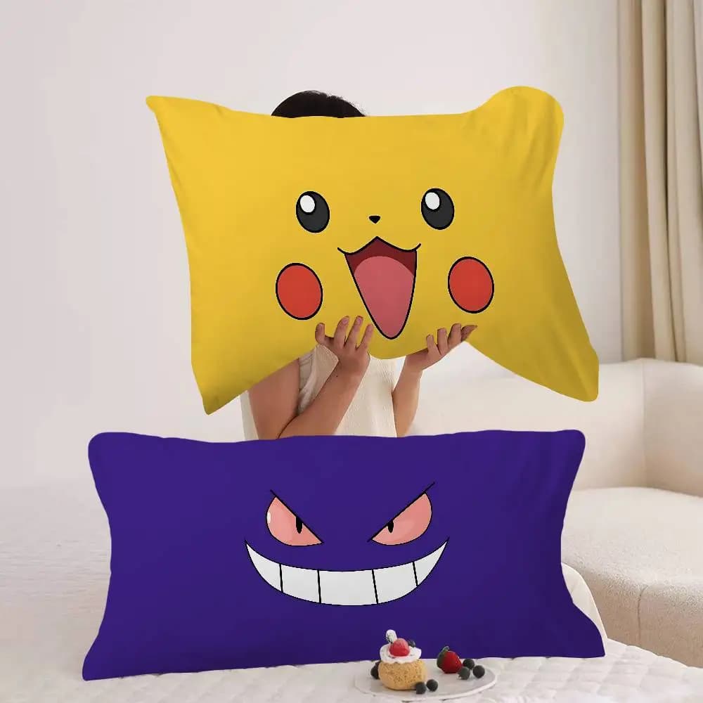 P-PokemonS-S Federa per cuscino per capelli e pelle, set di dimensioni standard di federe super morbide