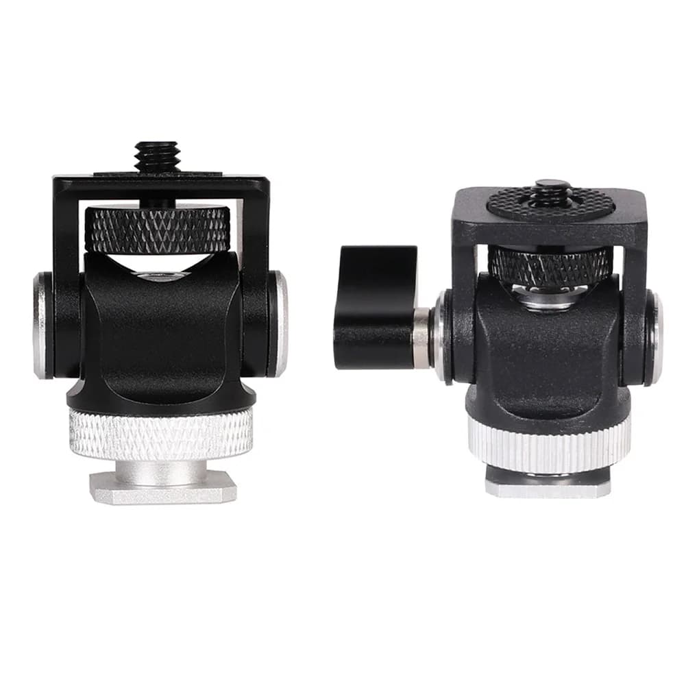 Camera Clamp Swivel Monitor Mount Mini Hot Shoe Base180 Degree Rotating Monitor Stand Flash Light Attachment For DSLR Camera