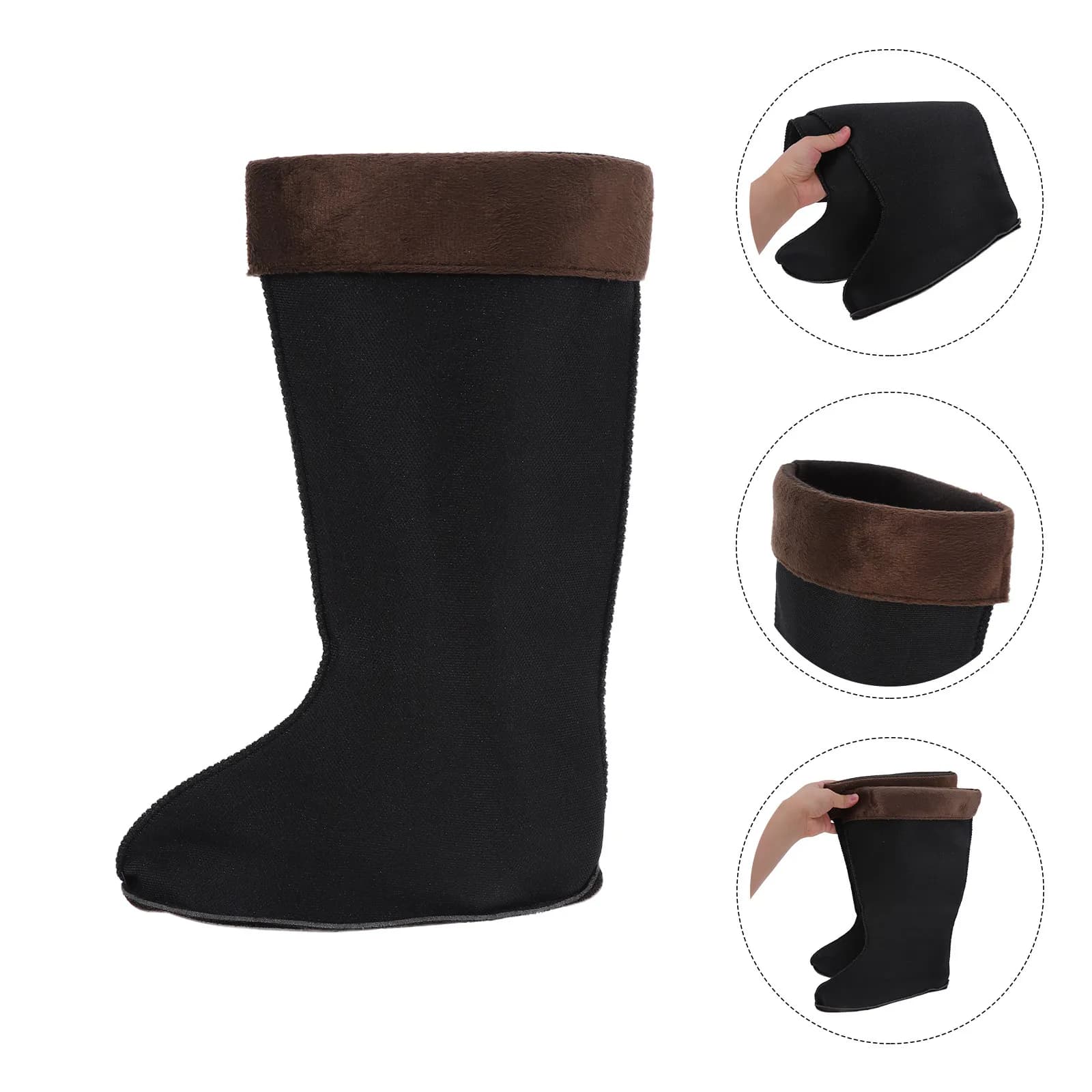 1Pair Warm Fleece Boot Liners for Men Rain Boots Snow Hiking Fishing Cold Weather Outdoor Winter Thermal Socks Insulated Liner