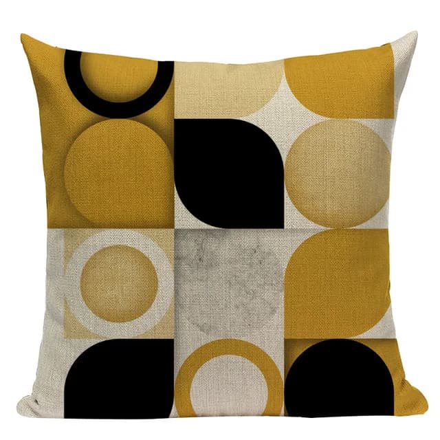Nordic Style Decorative Throw Pillows Case Yellow Geometric Animals Deer Polyester Cushion Cover for Sofa Home Car