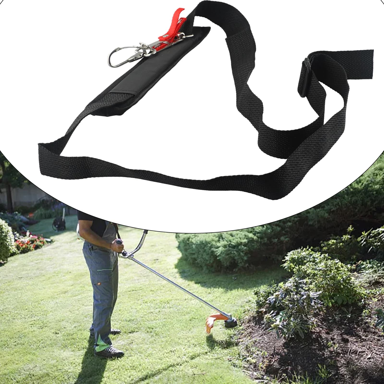 Per Stihl Strimmer tracolla imbottita imbracatura singola regolabile a sgancio rapido decespugliatore Trimmer cintura attrezzi per la cura del giardino parte