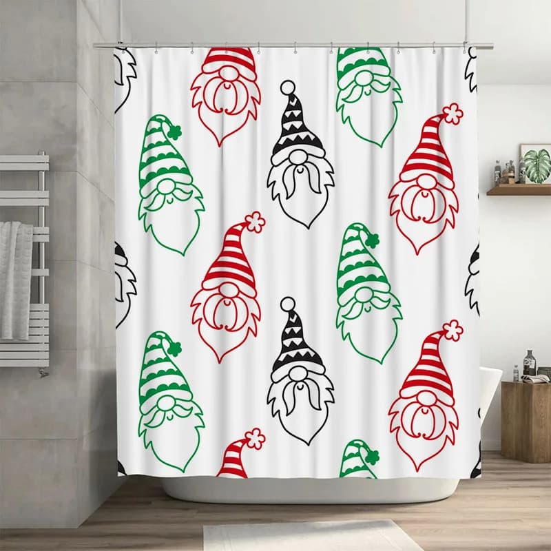 TU Cartoon Gnome Tenda da doccia Simpatico modello forestale Decorazioni per il bagno Fodera in tessuto impermeabile Decorazioni per la casa per le vacanze Stile nordico Moder