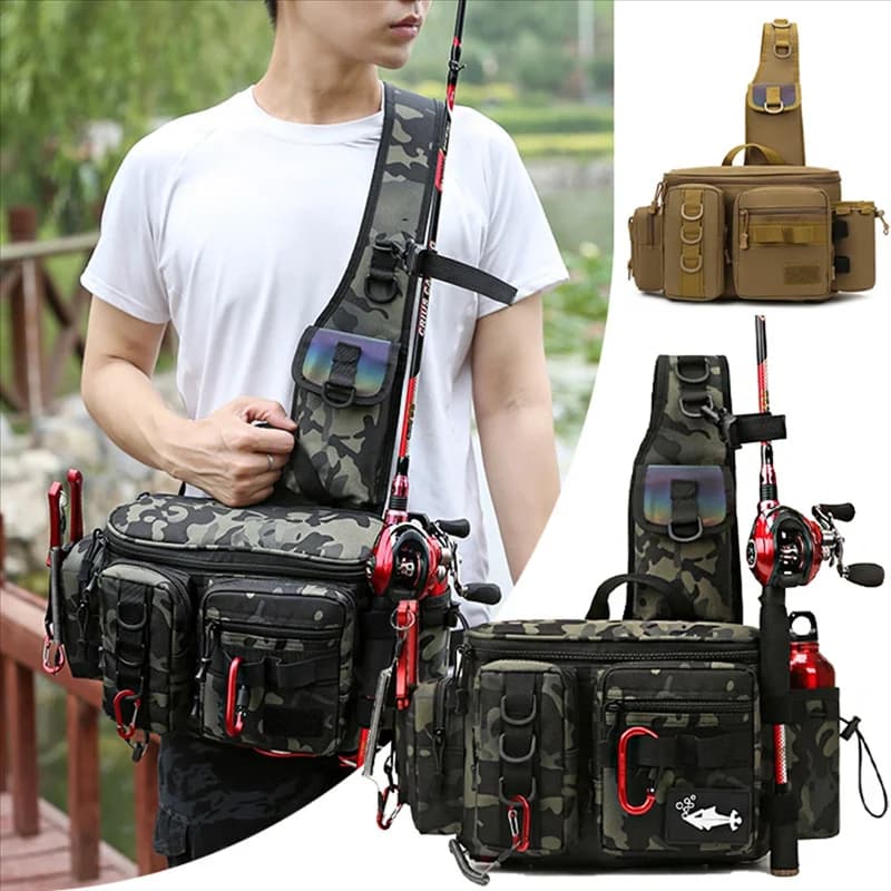 Backpack for fishing gear box for bait Tool bag Waist bag Fly fishing backpack with shoulder bag