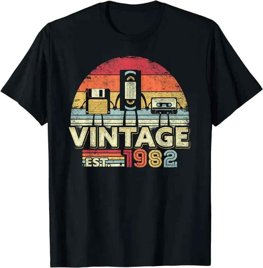 Maglietta da uomo 41st Birthday: Born 1982 Retro Streetwear Style Vintage Retro per t-shirt grafiche da uomo regali di compleanno TShirt