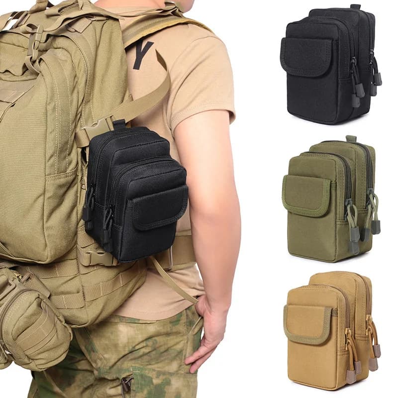 1PC Black Waist Waist Bag for Men Small Pocket For Phone Waist Running Hiking Camping Waist Bags for Travel