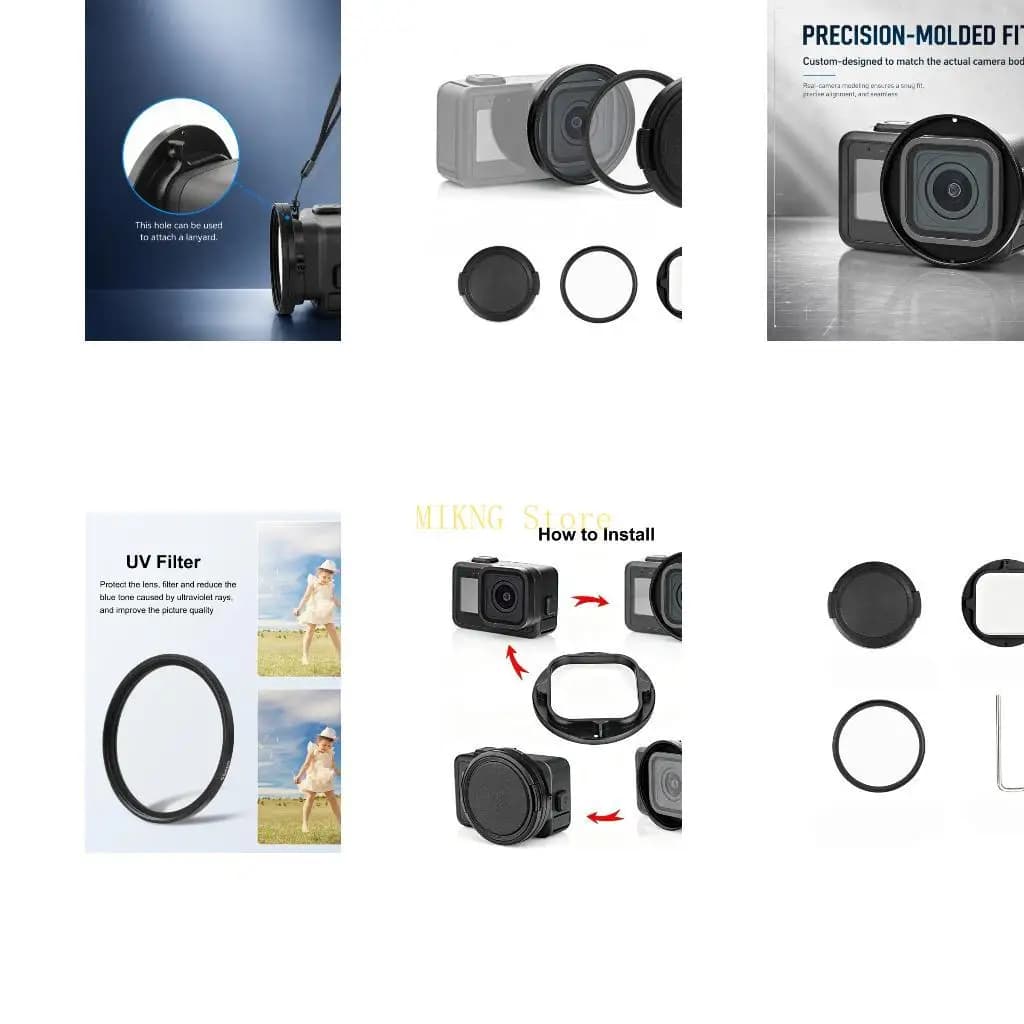 Front Lens Filter Adapter Rings for MISSION1 / 1Pro, 58Mm Camera Mount Rings with Lens Filter and Protective Cap for Travel Best