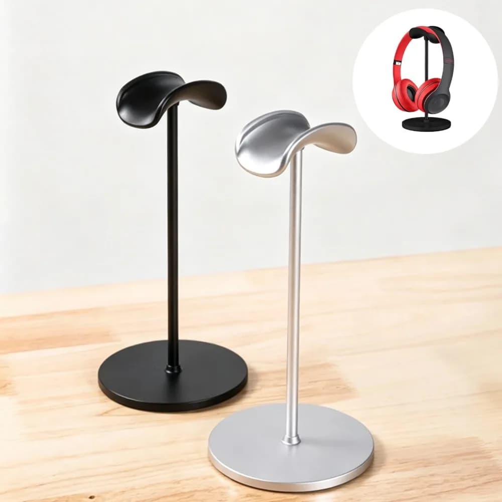 Desktop Headphone Stand Curved ABS Headset Holder Anti Slip Base Display Rack for Gaming Office Headset