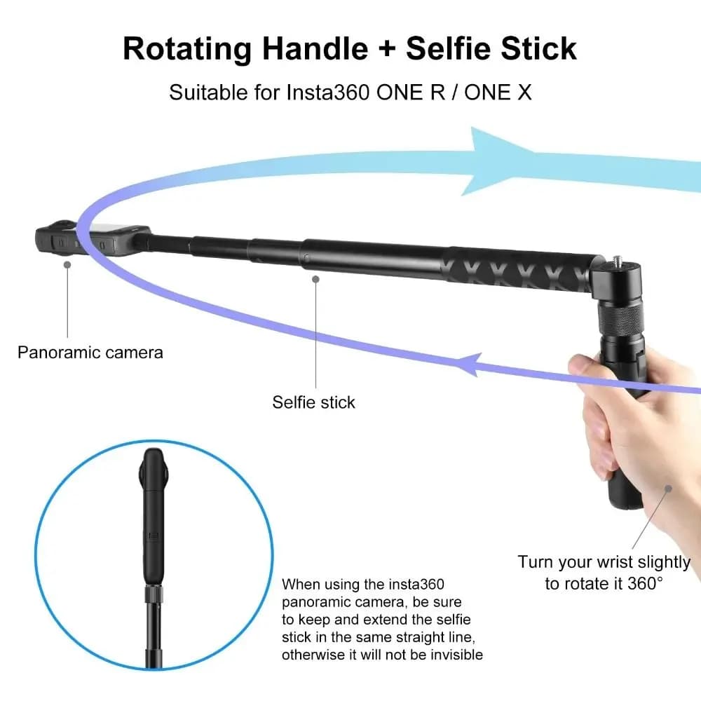 Treppiede per Fotocamera in Lega di Alluminio Estensibile Mini Treppiede per Webcam con Vite da 1/4 per Insta360 X5 X4 X3/DJI / DJI OSMO