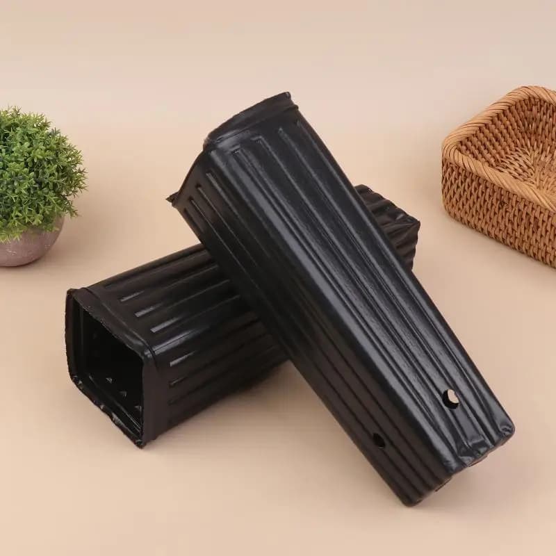 20 deep plastic nursery vessels, with ventilation and drainage, black, square, for seed germination, containers for plants and flowers