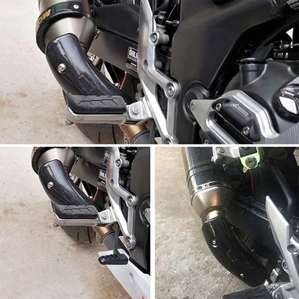 A48P-2X Universale Del Motociclo Silenziatore Di Scarico Tubo Gamba Protezione Scudo Termico Copertura Per Yoshimura AR SC AK Kawasaki C