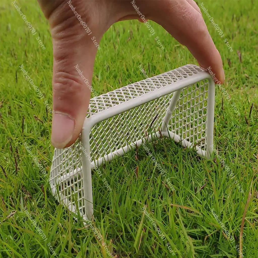 Porta da Calcio in Metallo Acciaio Inossidabile, Mini Ornamento da Tavolo, Decorazione per Tifosi, Accessorio
