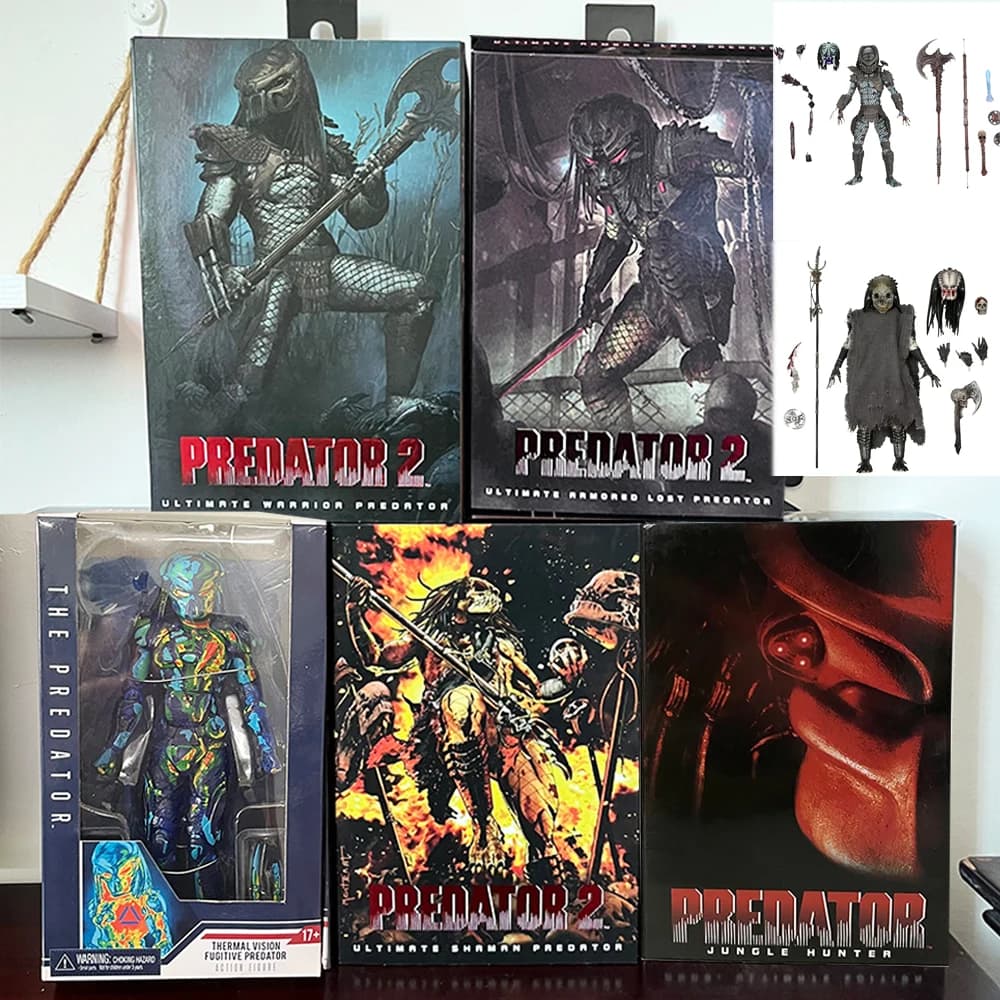 NECA Shaman Predator Ultimate Blindato Lost Warrior Jungle Hunter Visione Termica Fugitive Predator Action Figure Modello Giocattoli Regali
