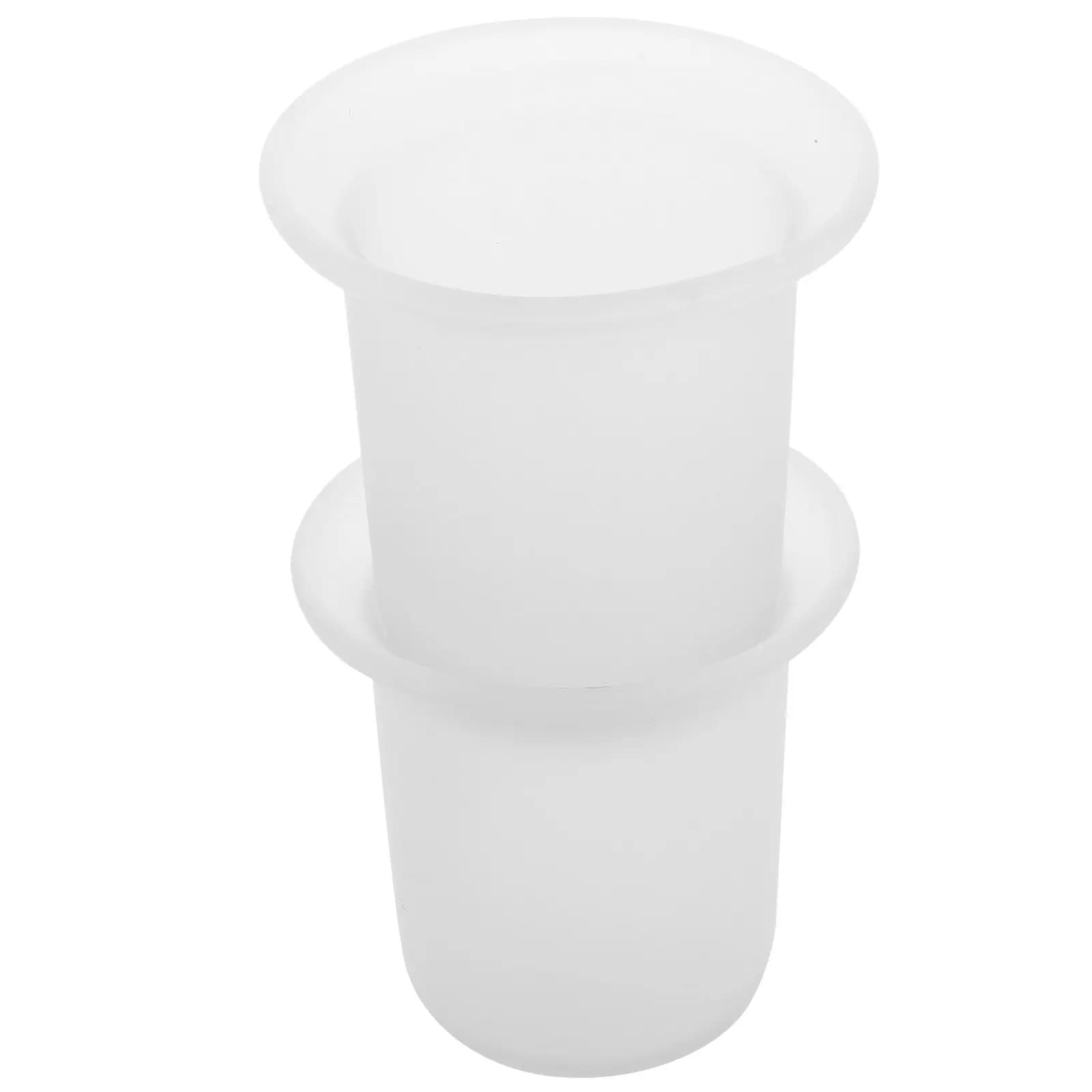 Set di 2 Portaspazzole per WC in Vetro Satinato, Organizzatore Salvaspazio per Bagno, Contenitore per Spazzola Igienica
