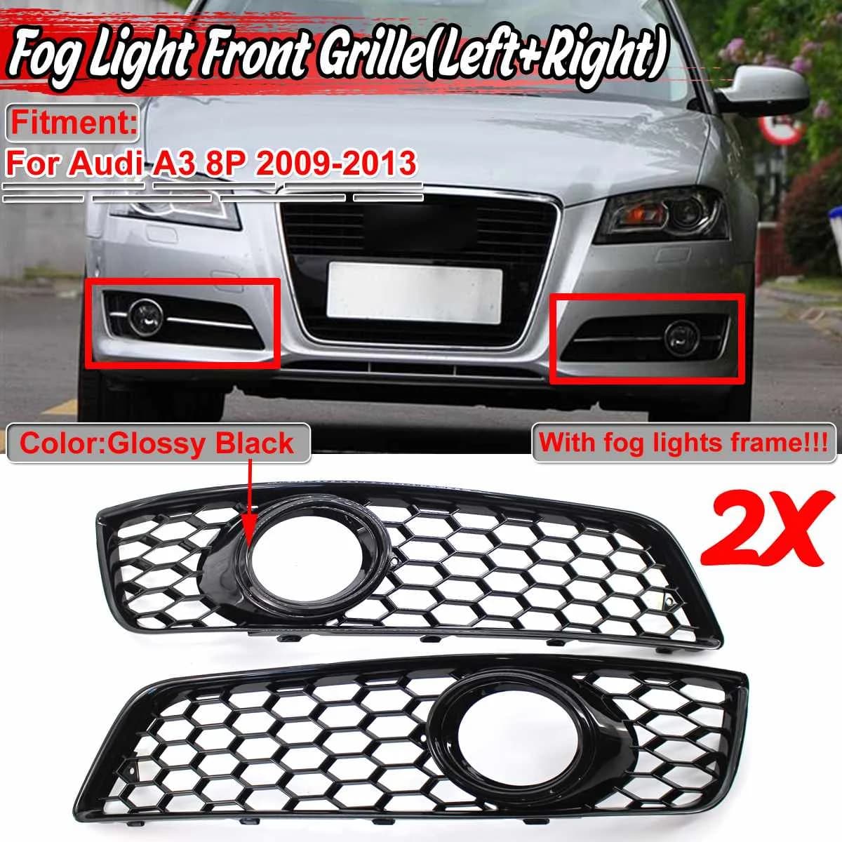Per Audi A3 8P 2009-2013 Paraurti Anteriore Fendinebbia Griglia 1 Coppia Auto A Nido D'ape Maglia Fendinebbia Griglia di Copertura