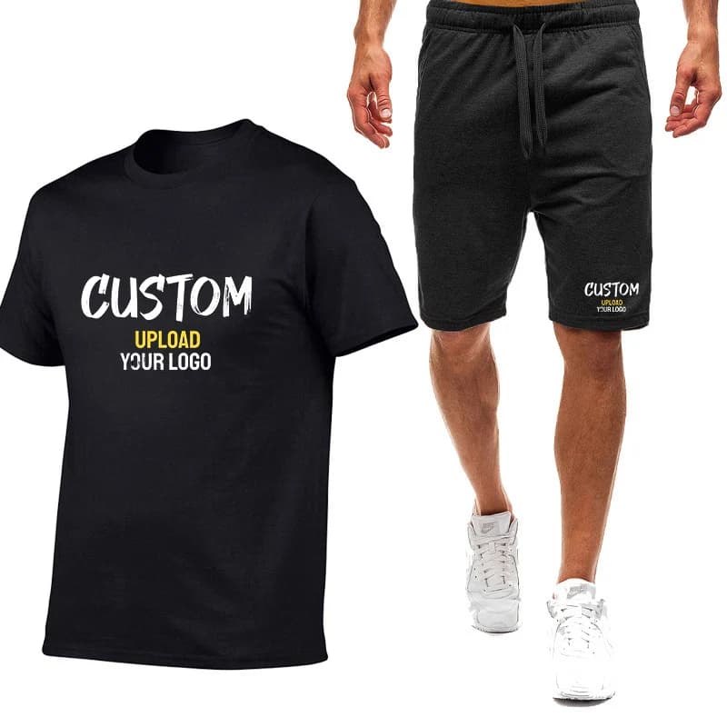 Personalized Custom Summer Men's Printed Short-Sleeved Shorts Casual Sports Set Outdoor Urban and Street Fashion Suit T shirt