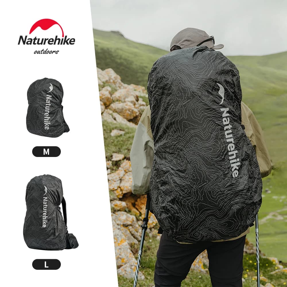 Naturehike 30L-60L Waterproof Reflective Backpack Rain Cover Outdoor Camping Hiking Climbing Bag Rain Casing CNK2450PJ010