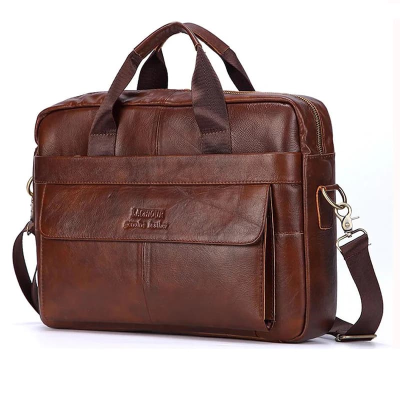 Borsa a Tracolla in Vera Pelle per Uomo, Borsa Messenger Casual per Affari, Borsa per Laptop