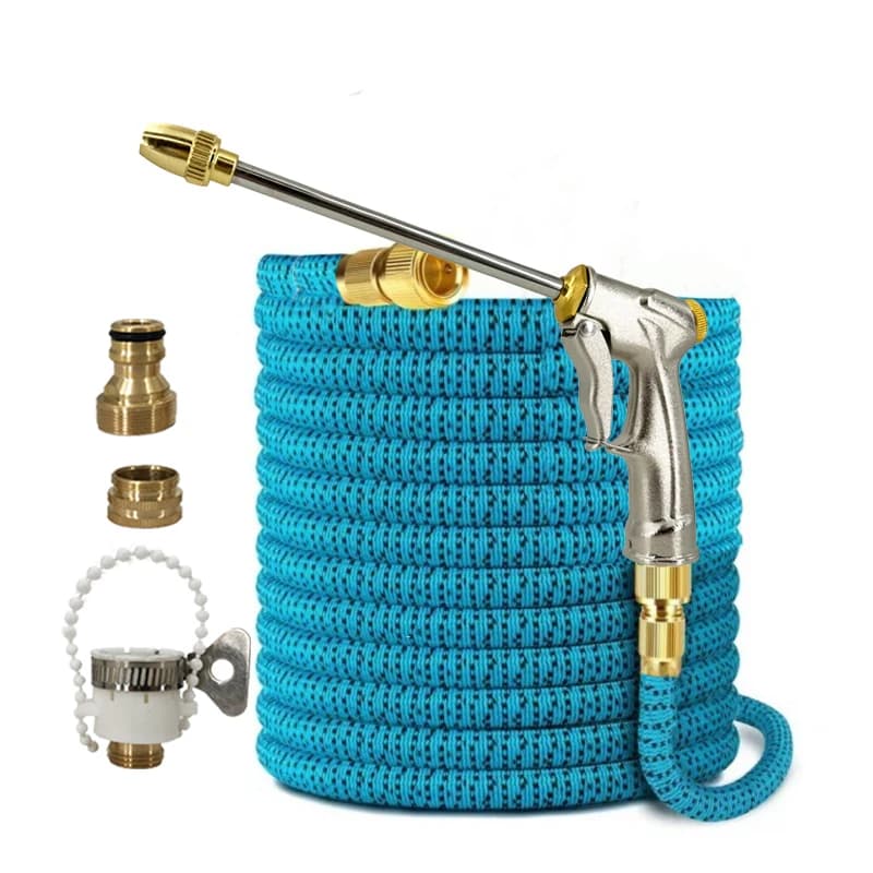 Expandable Garden Hose, Metal Long Rod Water Gun, Multifunctional, Faucet Adapter, Suitable For Outdoor Car Washing Supplies