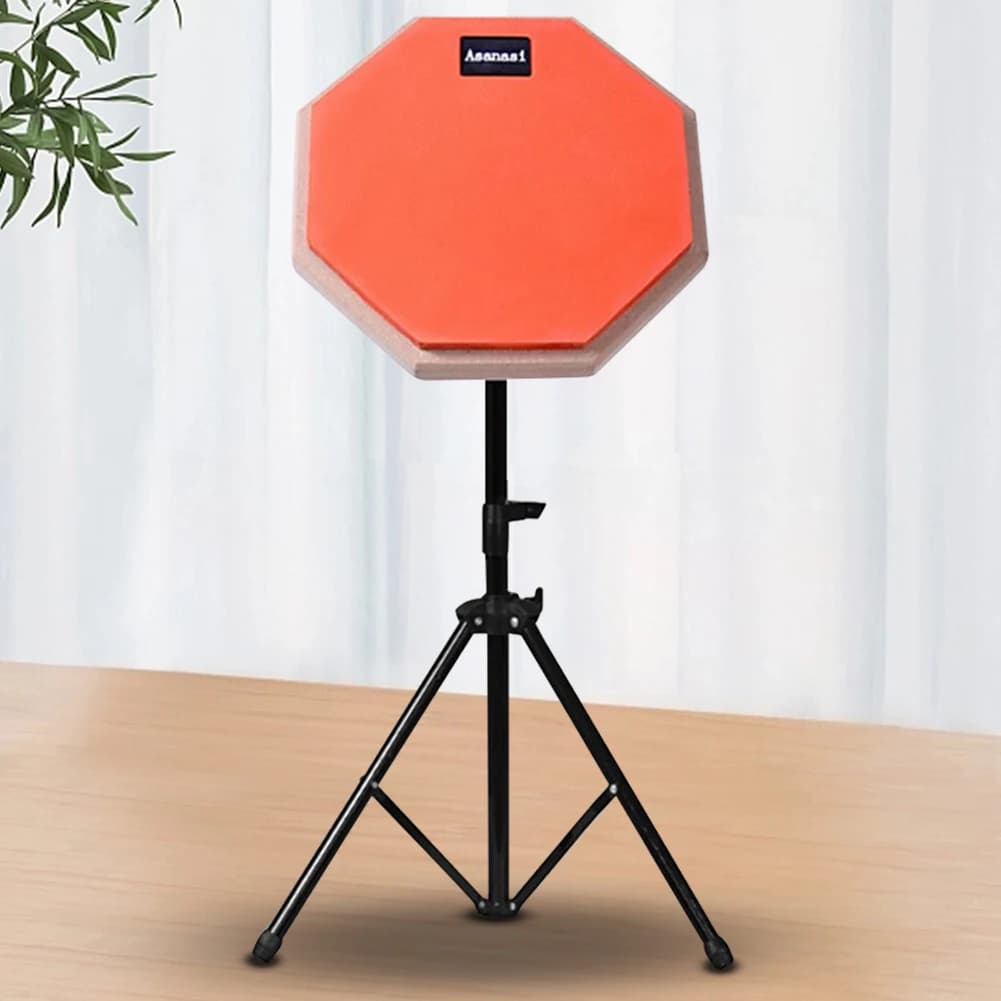 Pad per batteria da pratica silenzioso in gomma e legno da 8 pollici con supporto regolabile, pad per pratica di rullante, antiurto, per adulti e bambini