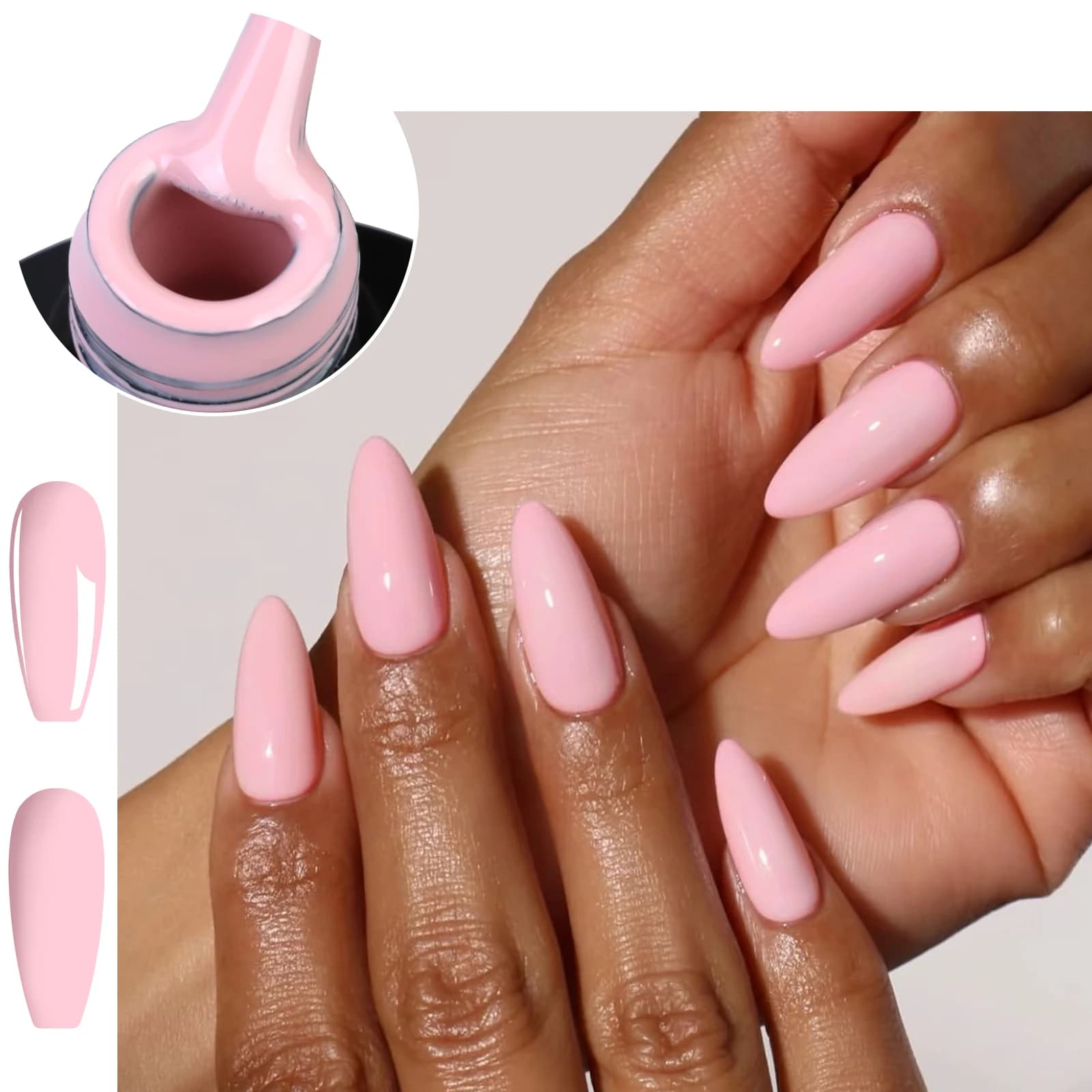 Misscheering Smalto Gel Rimovibile Rosa Nude 7.5ml, Gel UV/LED Adatto a Tutti i Tipi di Pelle, per Saloni Professionali e Uso Domestico Fai-da-Te