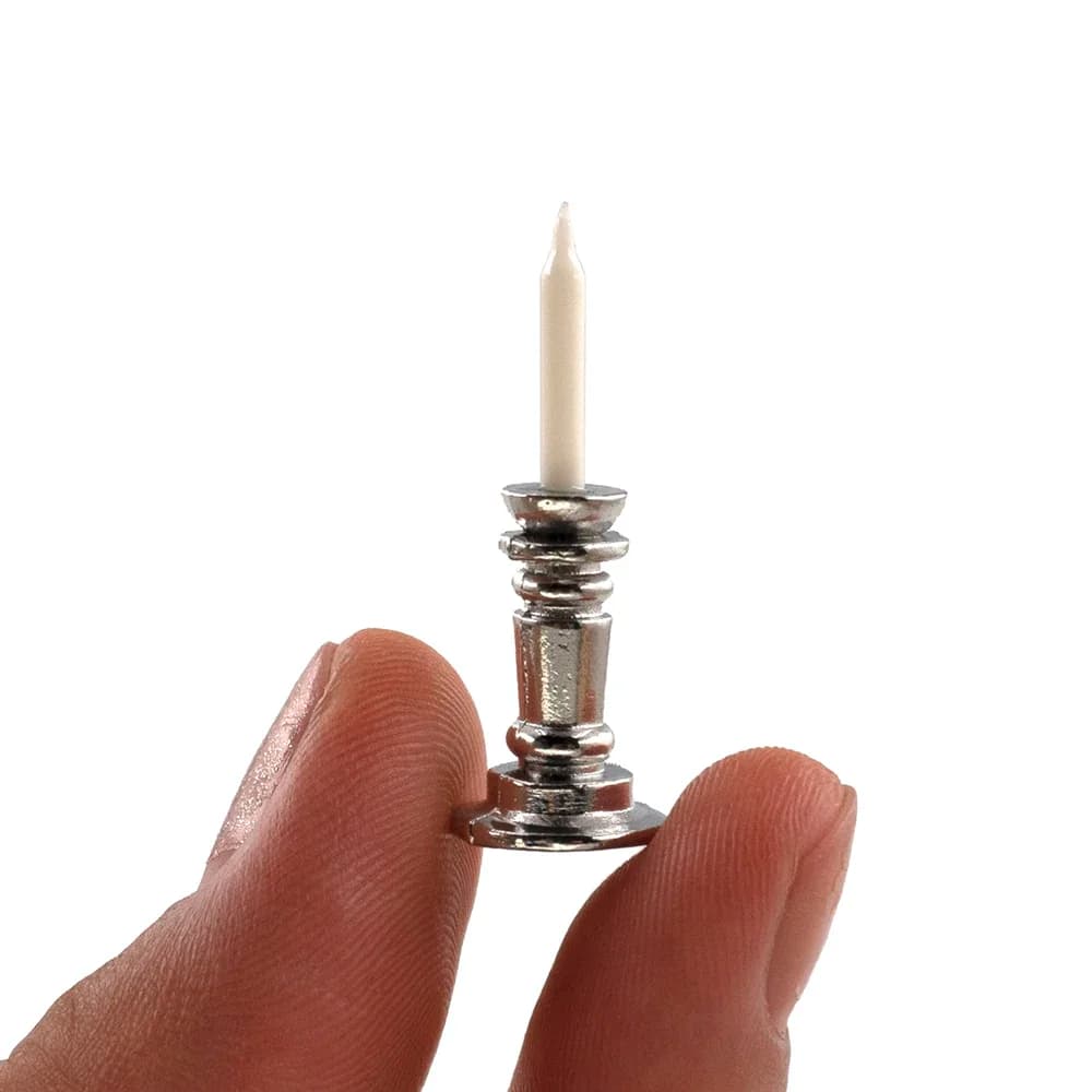 1/12 Dollhouse Miniature Candle with Candlestick Model Toy for Doll House Accessories Decoration ob11 bjd