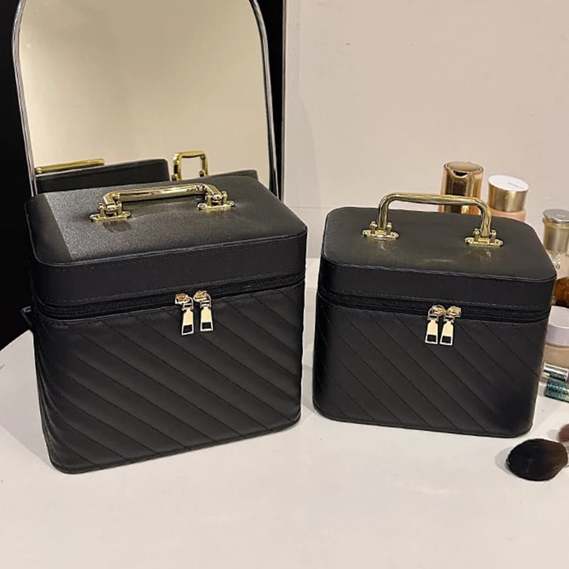 PU Makeup Organizer Women's Toiletry Cosmetic Bag Women Cosmetic Box Suitcase Makeup Case Storage Suitcase for Make Up Organizer