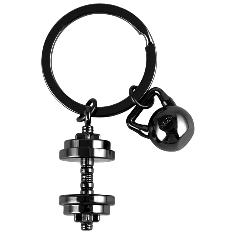 Keychain with handlebars for women man Funny Kettlebell keychain for car keys Backpack Sports bag Inspired gifts