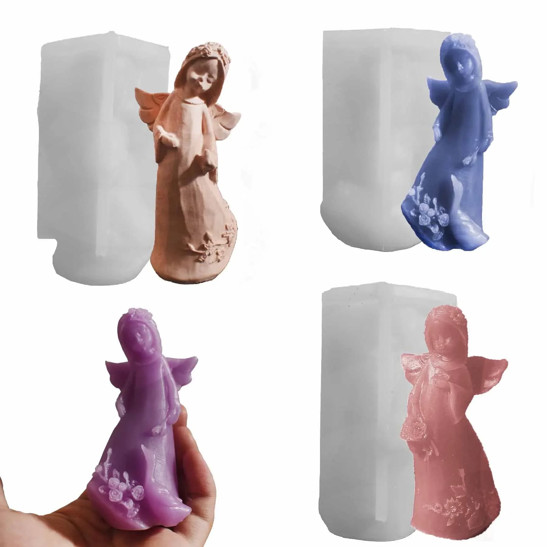 Silicone candle mold with angel wing | Deodorant for table and car environments, easy to disassemble, suitable for beginners, perfect for Christ