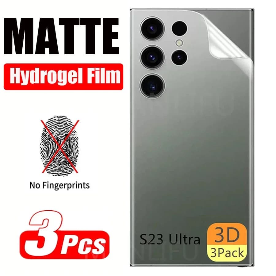 Confezione da 3 per Samsung Galaxy S23 Ultra Back Matte Protector 3D Curved Hydrogel Film S20 S21 S22 S23 S24 Ultra Back Full Cover Film