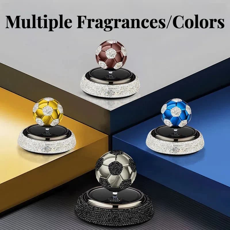 Deodorante per Auto a Forma di Pallone da Calcio, Alimentato a Energia Solare Aspetto Premium, Profumo Intenso. Diffusore di aromi rotante per gli amanti del calcio.
