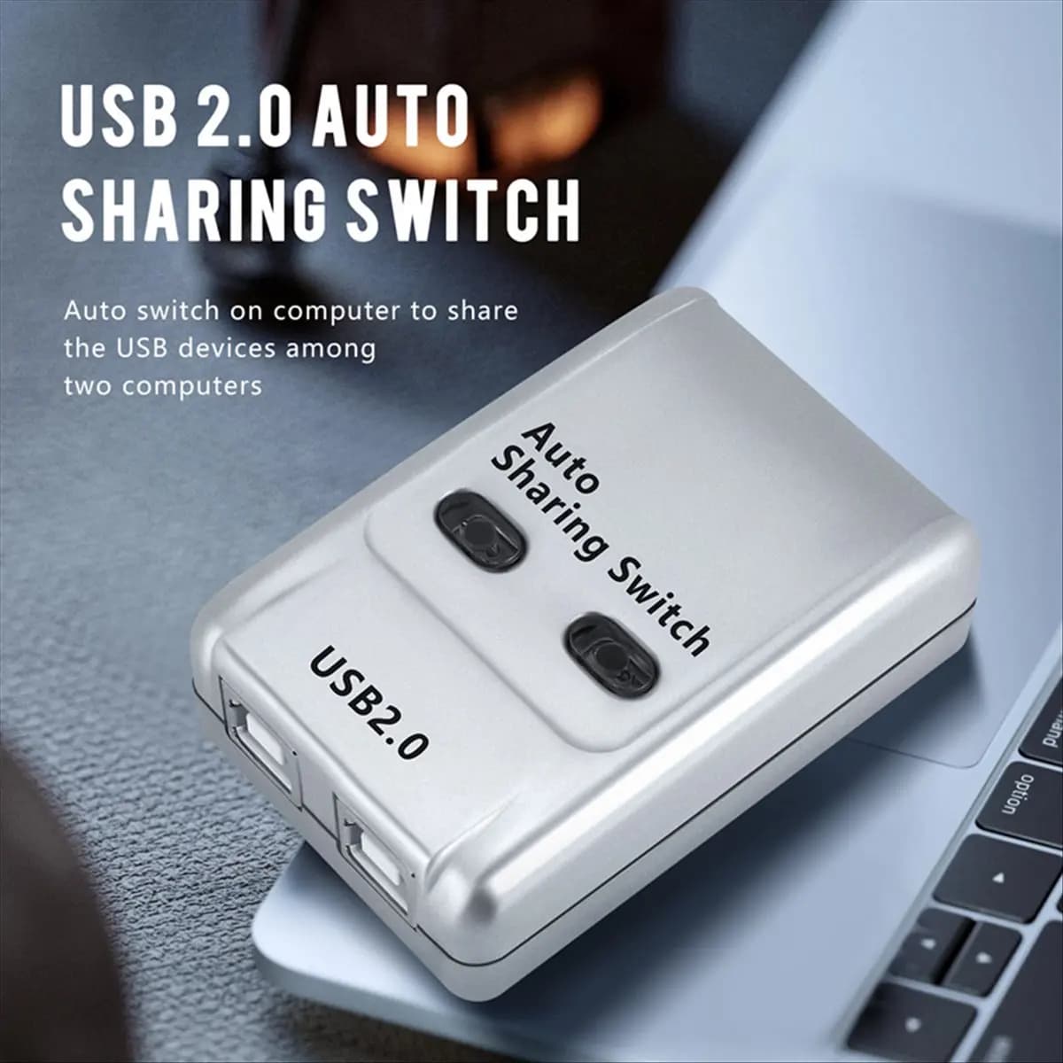 A10I USB 2.0 Auto Sharing Switch 2 Port HUB Adapter Switcher for 2 PC Printer USB Switch Devices Support