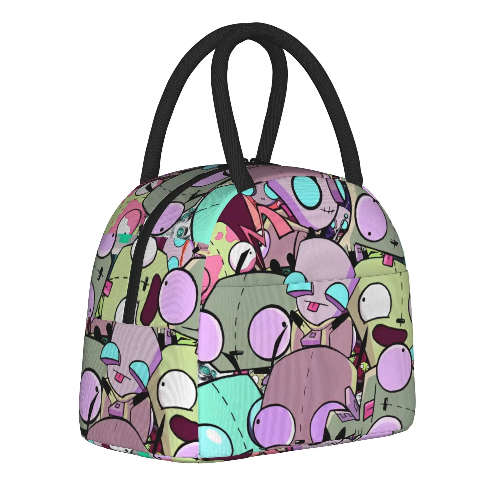 Invaders Zim Gir Insulated Lunch Bags Thermal Bag Reusable Leakproof Tote Lunch Box Food Bag