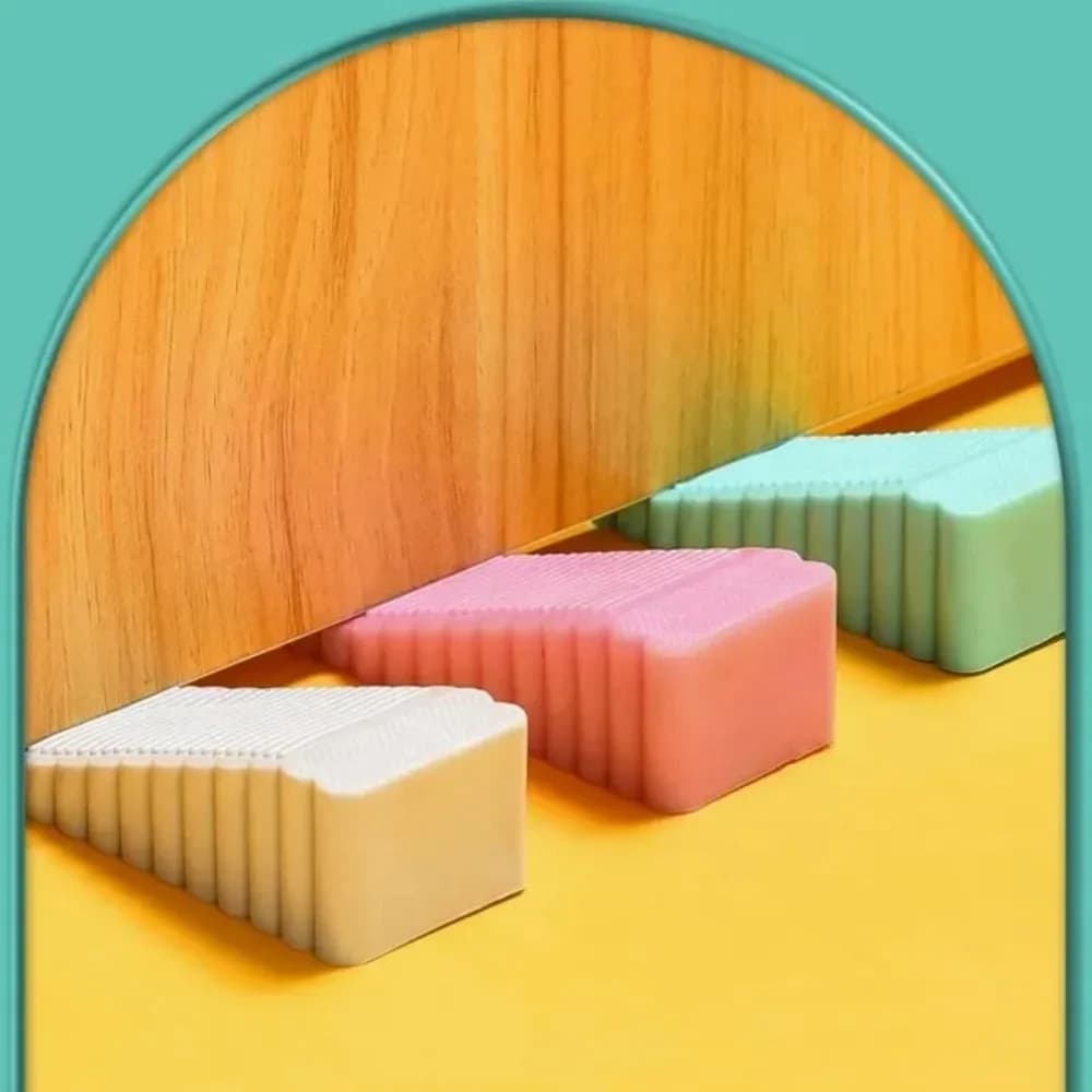 Fermaporta in silicone con cuneo, anticollisione, antiscivolo, protezione da parete per pavimento, muto per accessori per ufficio domestico