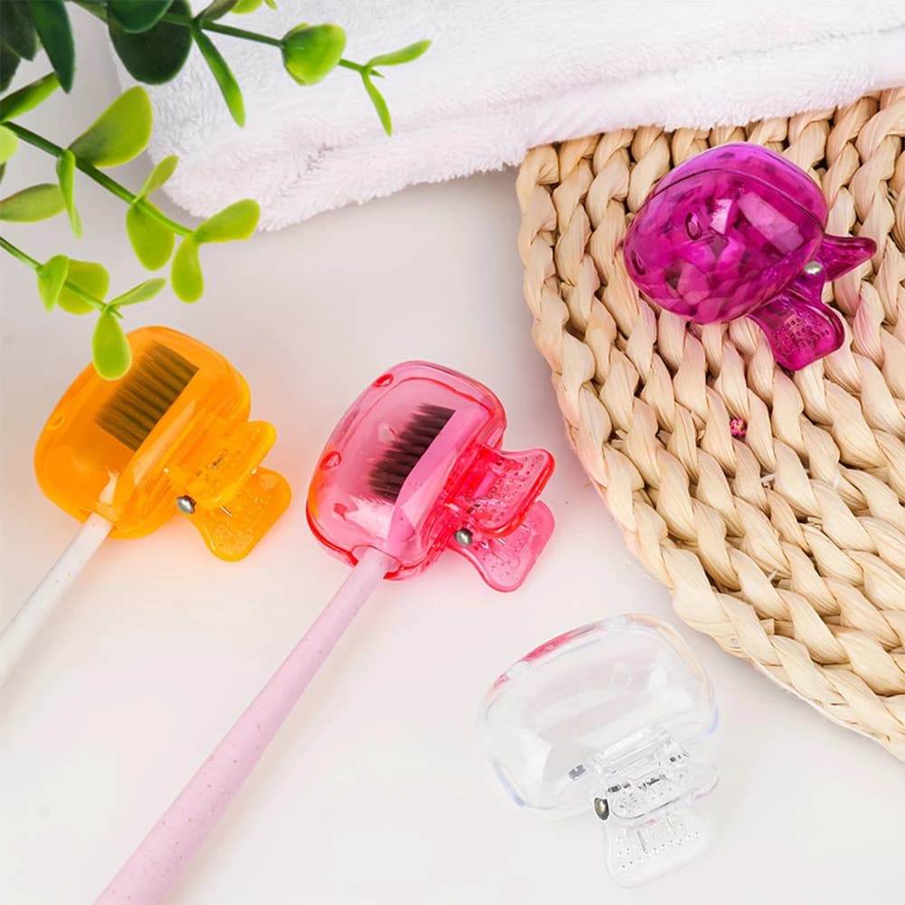 Copri testina per spazzolino da viaggio Tappo protettivo per spazzolino Custodia protettiva per baccello per spazzolino Clip protettiva in plastica portatile per viaggi domestici