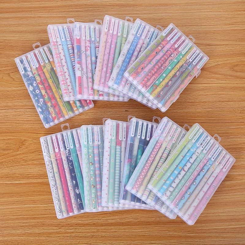1 set di penne colorate gel colorate pennarelli AnimAl scatola floreale con cancelleria
