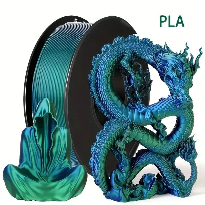 Filamento per Stampante 3D FDM di Alta Precisione 1.75mm +/-0.03mm - Bobina di Filamento PLA Blu-Verde, 250g (0.55 Lb) per Fai-da-Te
