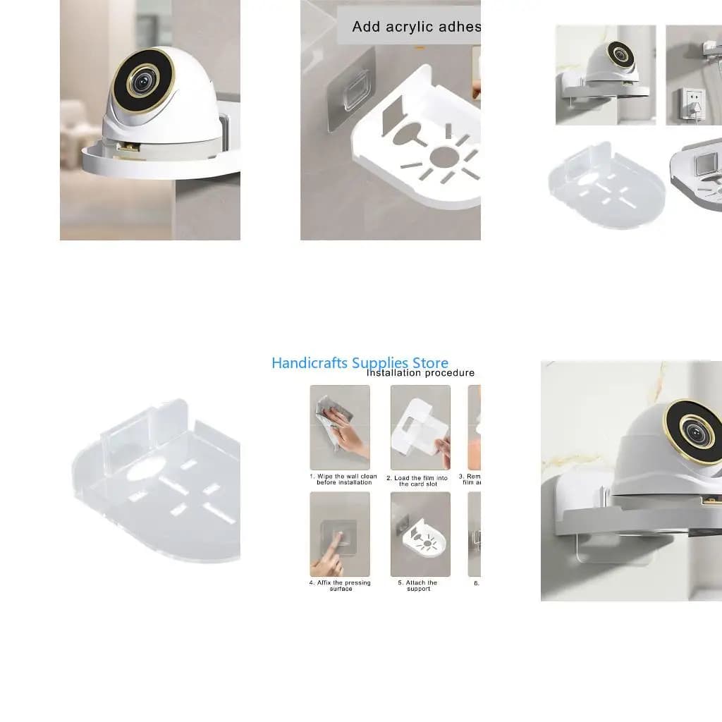 R1WA Wall Mounted Surveillances Camera Stand Household Security Camera Bracket Adhesive Baby Monitor Support Stand Holder
