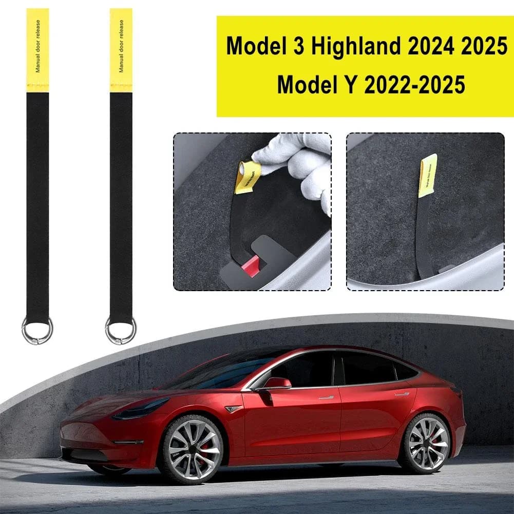 Rear door Emergency Safety rail for Tesla Highland 2024 2025 Model Y 2021-2025 Emergency handle Car accessories 2 pieces