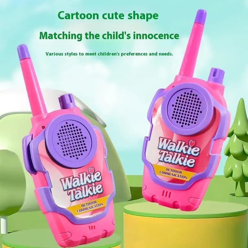 2 Pezzi Walkie-Talkie Interfono Genitore-Figlio per Bambini, Giocattolo Educativo per Esterni a Forma di Cartone Animato, Telefono Cellulare Giocattolo per Bambini e Bambine #