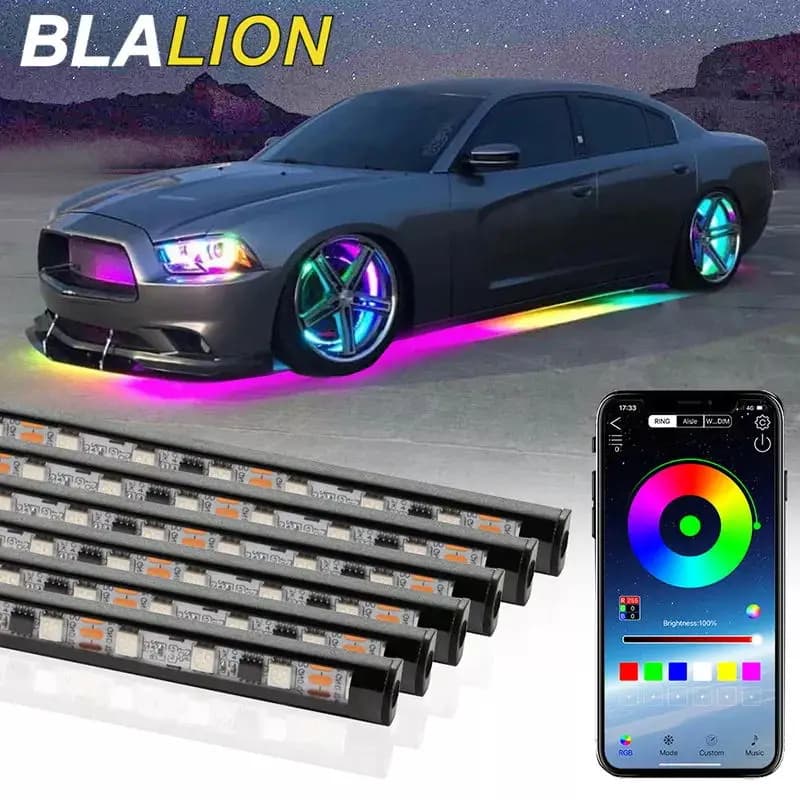 SEAMETAL Auto Flessibile Underglow Strip Light LED Sottoscocca Controllo APP remoto Luci al neon RGB Lampada per atmosfera per la decorazione automatica
