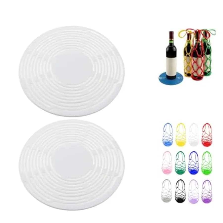 Multi-Use Silicone Storage Bag and Organizer, Multifunctional Mesh Coaster, Silicone Wine Carrier, Reusable, Foldable, Portable