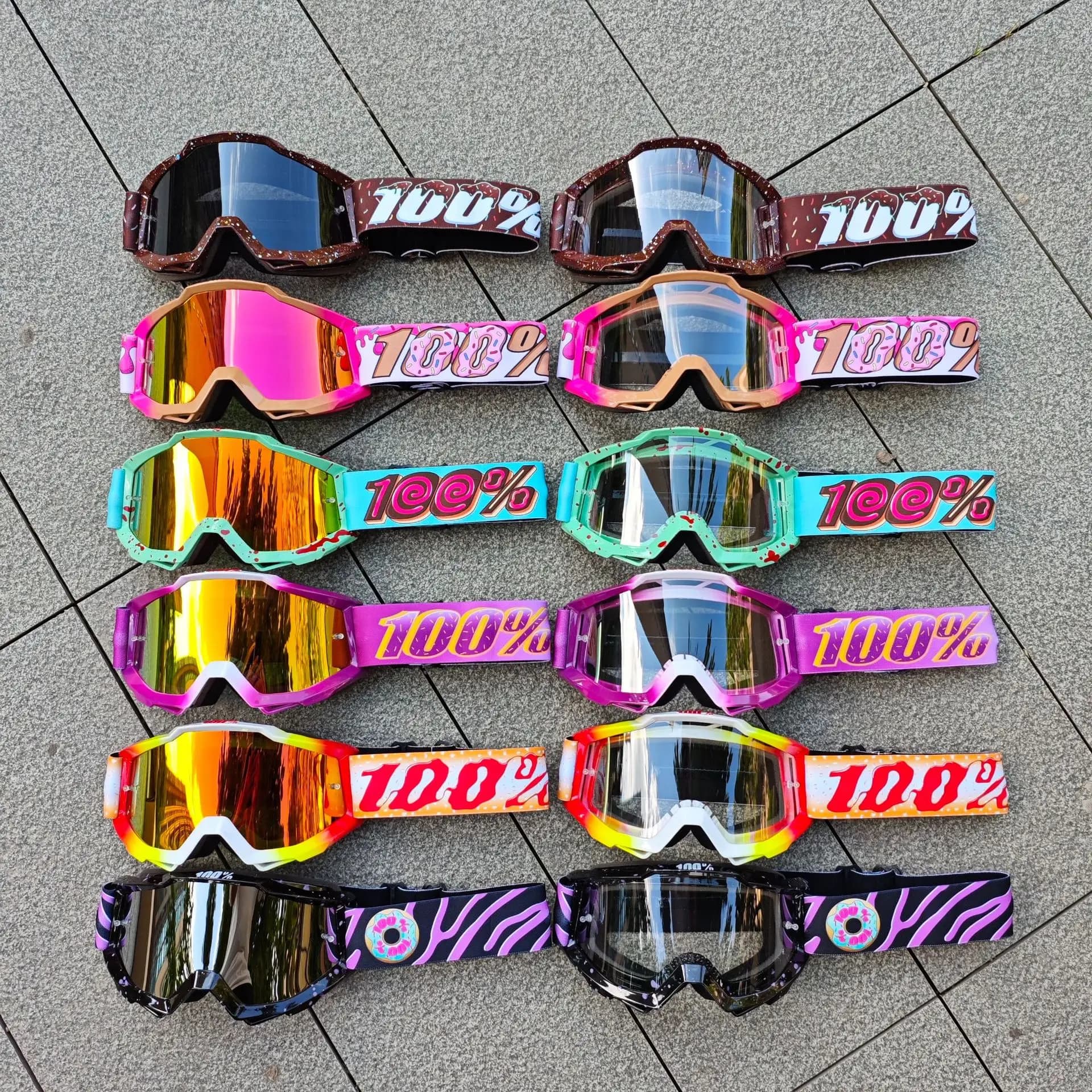 Occhiali da motocross antipolvere e antisabbia con lenti in PC, protezione UV polarizzata per moto e dirt bike, compatibili con casco.
