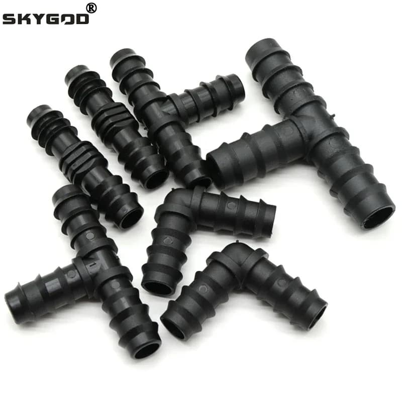 2/5/10 pz Serra PE Tubo 16 20 25 mm Tee Dritto Gomito Spina Tubo di Irrigazione Raccordo Micro Spray Irrigazione accessori