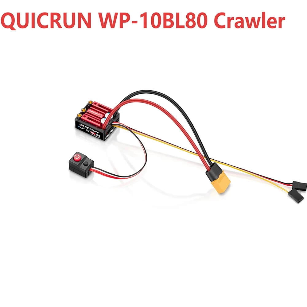 FATJAY Hobbywing QuicRun WP-10BL80 Crawler 1/10 Climbing Car ESC IP67 FiT LC3530 Supports Brushed and Brushless dual-drive Model