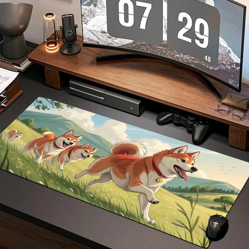 anime corgi dog Mouse Pad New Computer Home Mousepad XXL Desk Mats Natural Rubber Office Anti Slip Gaming Accessories pad