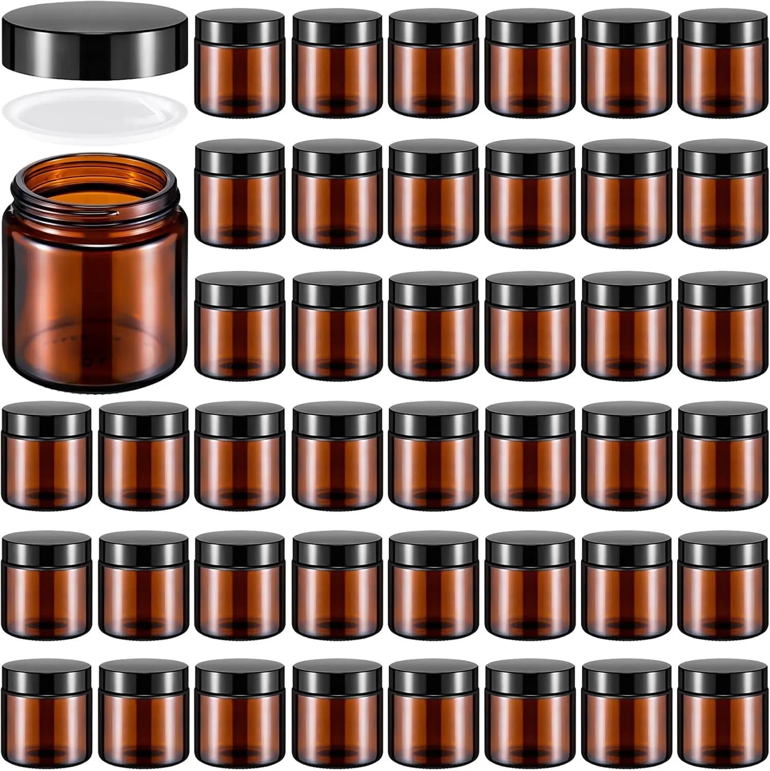 48 4 ounces airtight glass jars with covers for cosmetics, spices, candles - Seamless and reusable
