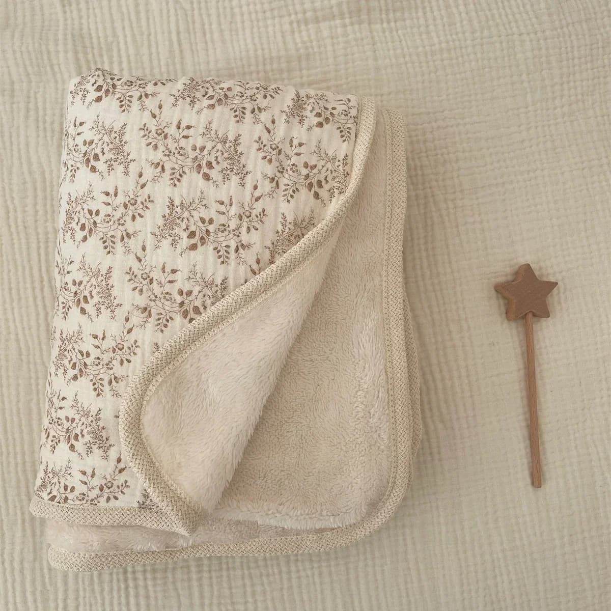 Coperta per neonati in pile con stampa floreale Fasciatoio in cotone per neonato Articoli per biancheria da letto per bambini invernali Copertura per passeggino Coperta per bambini Madre Bambini