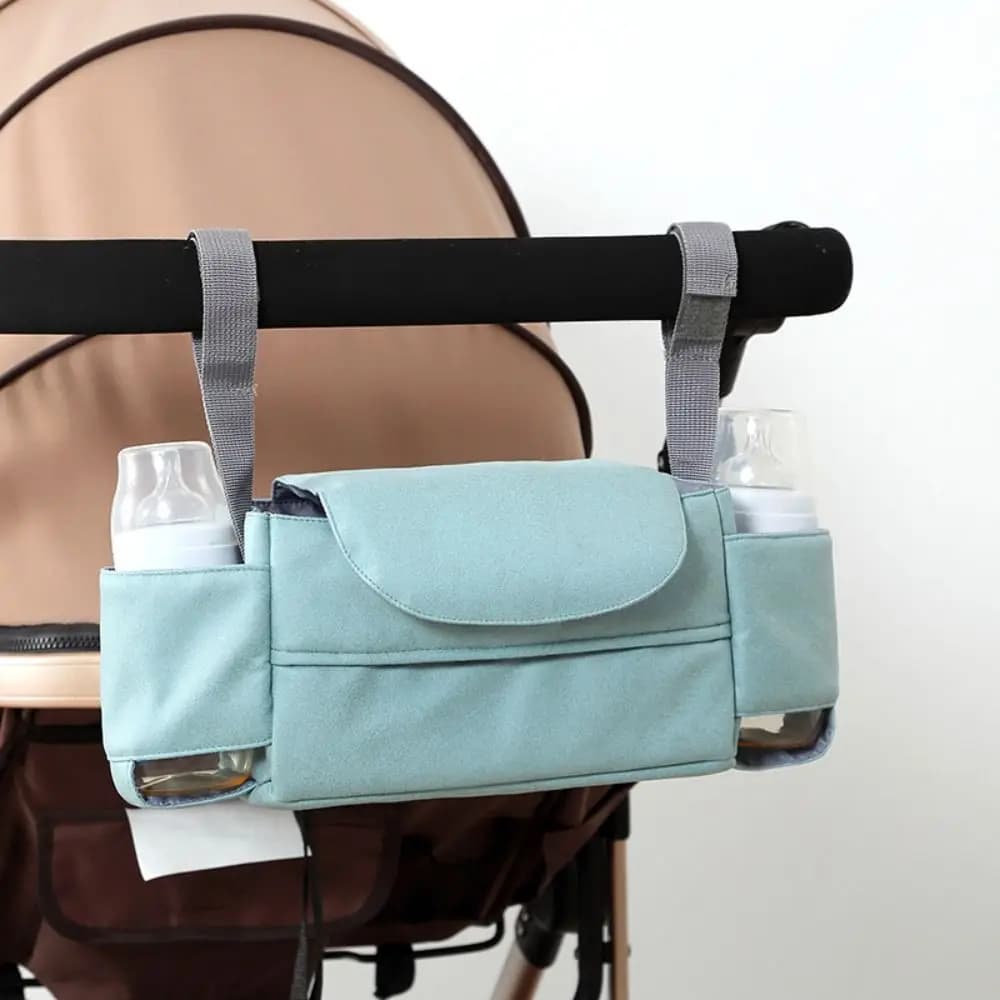 Organizer per Passeggino di Grande Capacità, Design Multifunzionale Staccabile, Borsa da Appendere al Passeggino, Tasca Isolante in Tinta Unita